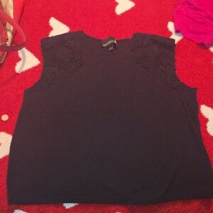 Chic Black Lace Shoulder Blouse